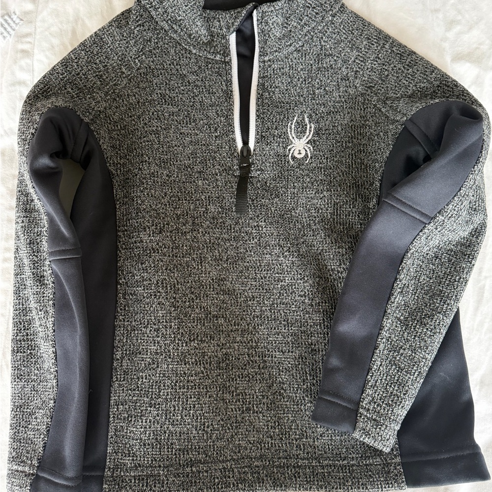 Spyder Boy’s Charcoal and Black Zip-Up Sweater